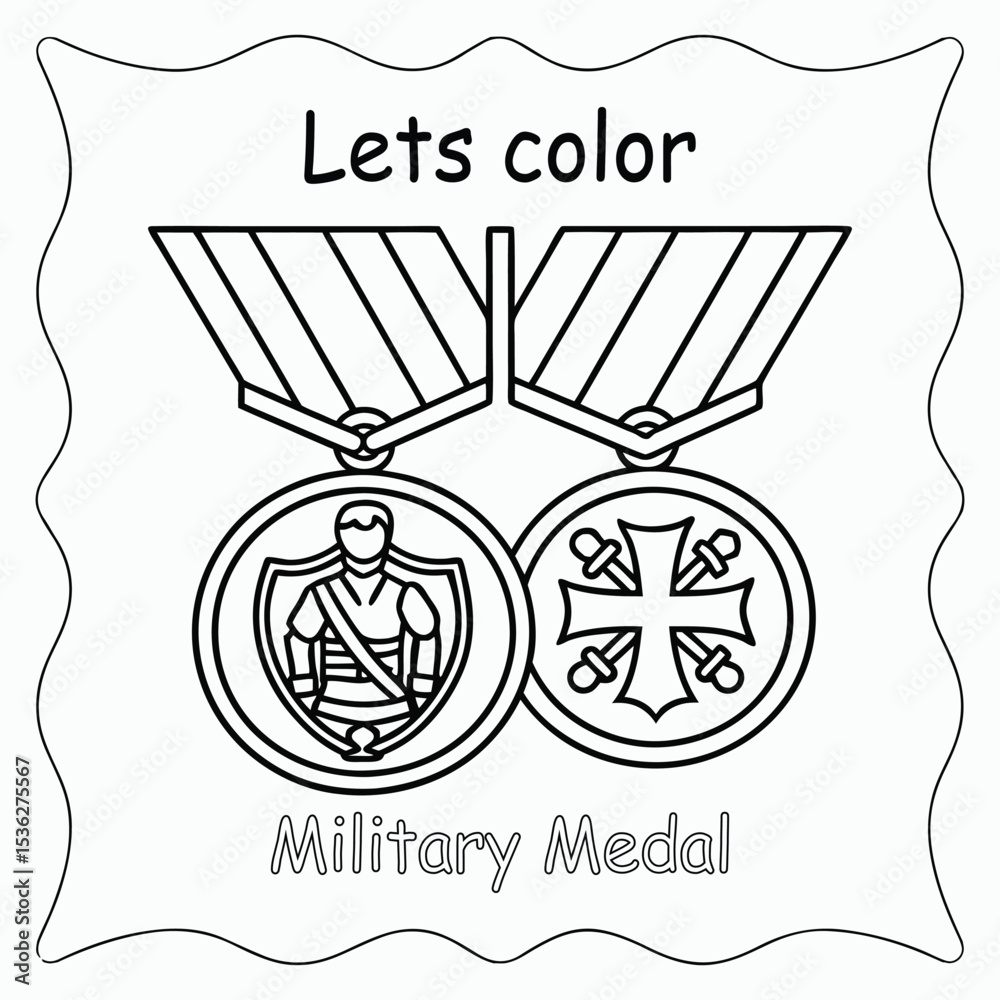 Military Medal Coloring Page – Printable Hero Award Outline for Kids Military Medal Coloring Page – Printable Hero Award Outline for Kids