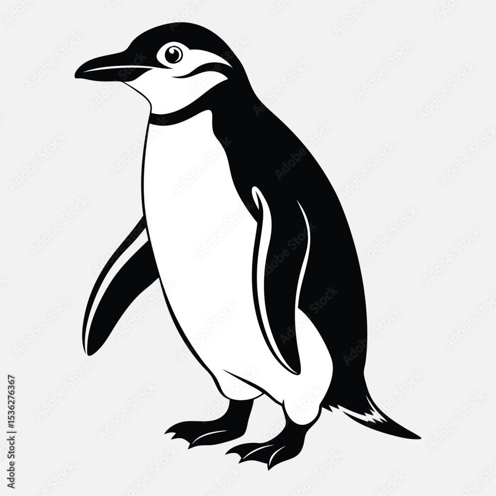 Naklejka premium Illustration of a penguin standing on a white background