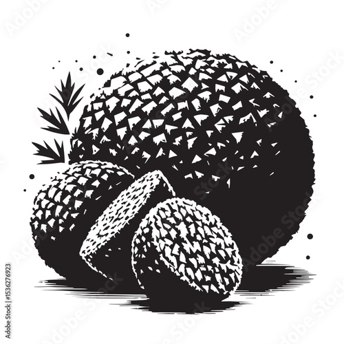 Black Falafel Silhouette Vector, High Quality Illustration on White Background