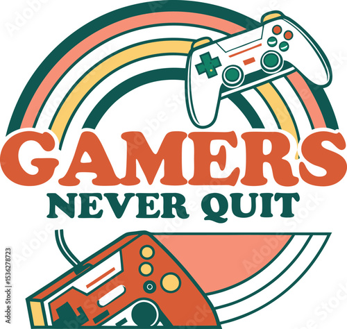 Gammers naer quites Typography T-shirt Design print Ready eps cu file download 