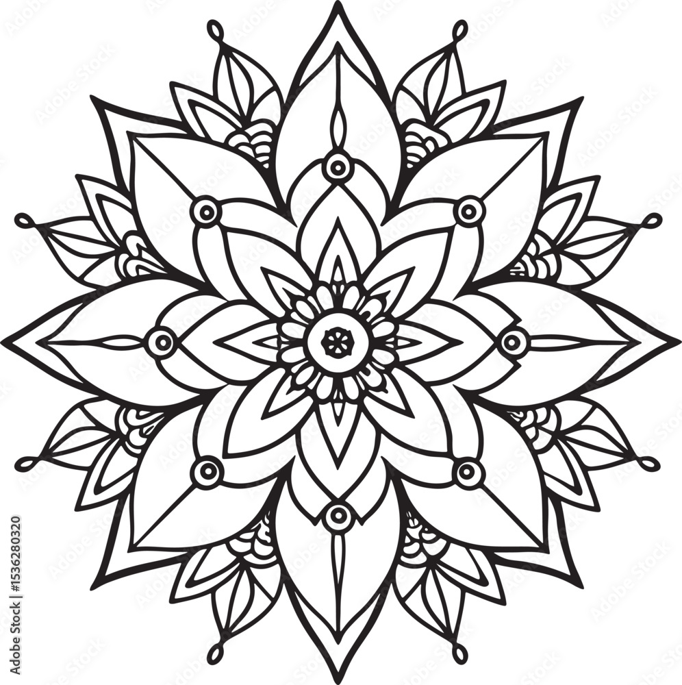 Fototapeta premium Intricate Black and White Mandala Design