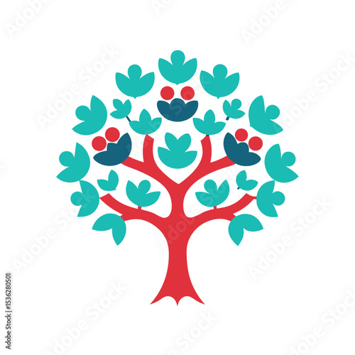 Crowd Forming Shape of Tree Together