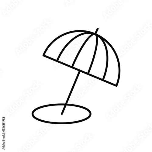 Beach Umbrella Icon vector stock illustration