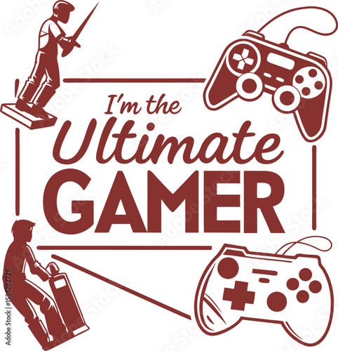 im the unlimited gammer typography tshirt design print ready eps cut file download