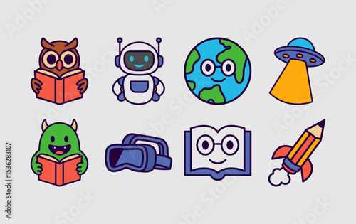 education mascot cartoon element