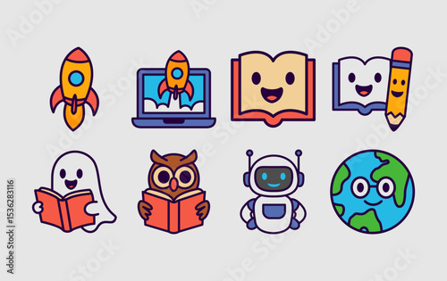 education mascot cartoon element