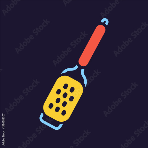 Hand grater. Kitchenware icon. Color vector kitchen utensil and tool. Cutlery illustration