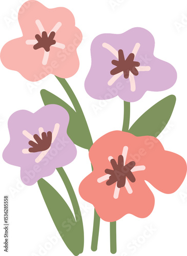 A charming bouquet of colorful flowers in full bloom