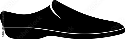 Leather Slipper Silhouette Vector Illustration 