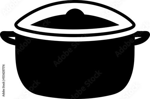Rice Pot Silhouette Vector Illustration 