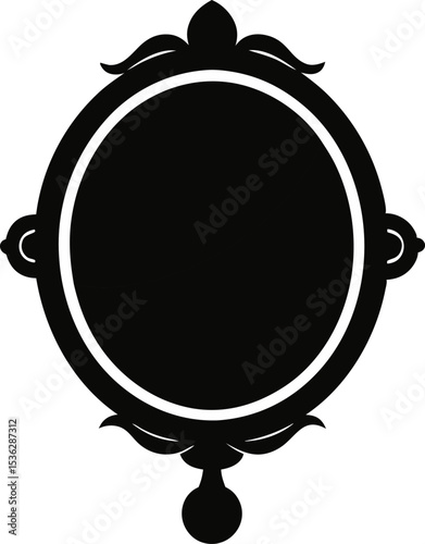 Traditional Mirror Silhouette Vector Illustration