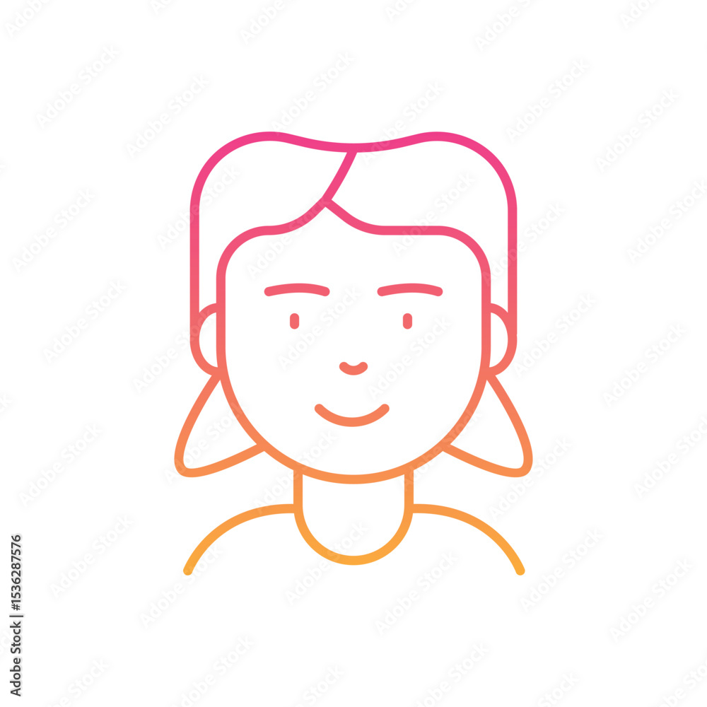 Obraz premium Female Child Icon vector