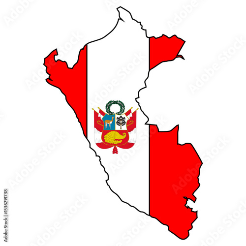 map of Peru flag