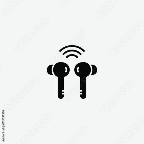 Download high-quality earbuds vector illustration. Perfect for tech, audio, and gadget designs. Minimal and modern wireless earphones on white background.