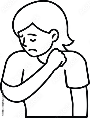 Elbow Cover Sneezing Prevention Icon.