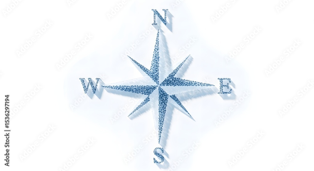 Fototapeta premium Compass rose north south east west navigation direction travel orientation guide map direction finding tool