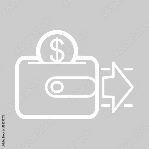 Minimalistic wallet and minus icon for mobile finance UI.