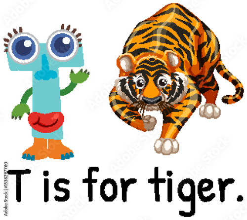 Alphabet Illustration: T is for Tiger