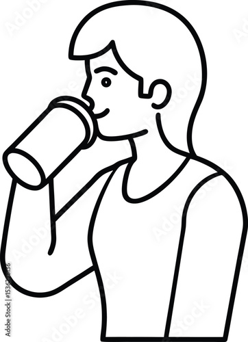 Pure Water Drop Line Art Icon.