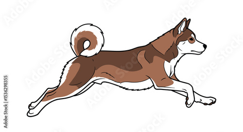 Agile Canine Friend Leaping Through the Air with Poise and Determination of Pure Breed