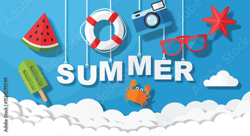 Enjoy and Refresh Your Summer with Watermelon Camera Lifebuoy Crab Popsicle and Sunglasses