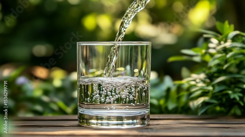 Refreshing Water Glass Outdoors