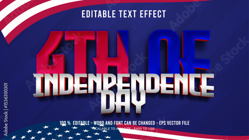 4th of july editable text effect