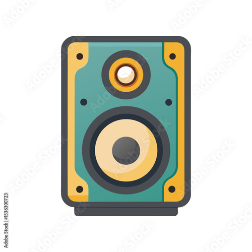 Flat and Minimal audio speakers icon vector illustration isolated on white background
