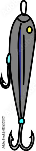 spoon lure bait vector icon for fishing gear, angler equipment or marine sport illustration