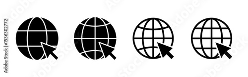 Web icon set. go to web icon. web click icon