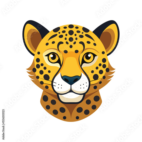 Minimal Cheetah head icon vector illustration on white background