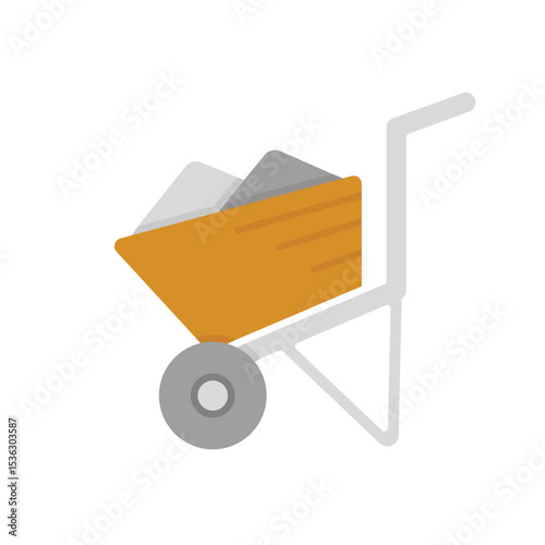 Wheelbarrow and trolley icon illustration