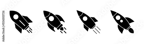 Rocket icon set. Startup icon vector.