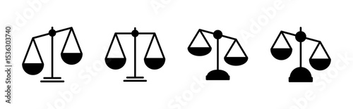 Scales icon set . Law scale icon. Justice sign