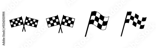 Racing flag icon set. race flag icon.Checkered racing flag icon