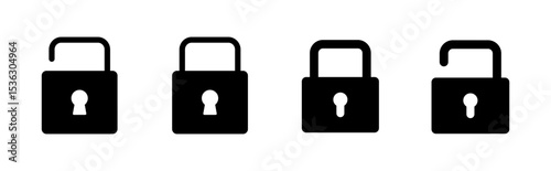 Lock icon set. Padlock icon vector. Encryption icon. Security symbol