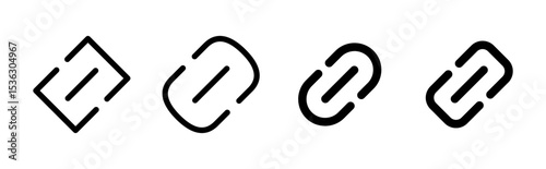 Link icon set. Hyperlink chain symbol.
