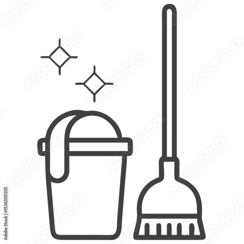 Cleaning Service Icon for Housekeeping Websites, Janitorial Business Materials, Cleanliness Guides and Facility Management Resources