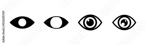 Eye icon set. Eye vector icon. Look and Vision icon.