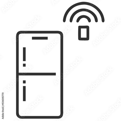 Smart Fridge Interface icon for smart home blogs, kitchen appliance websites, technology presentations, infographics