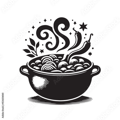 Black Goulash Silhouette Vector, High Quality Illustration on White Background
