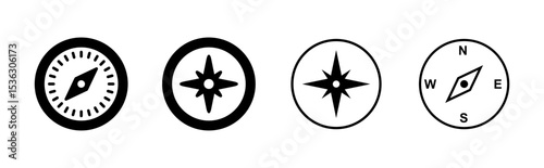 Free Download Compass icon set. arrow compass icon vector - GFXLoad