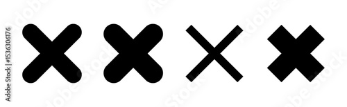 Close icon set. Delete icon vector. cross sign