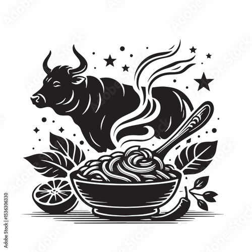 Black Goulash Silhouette Vector, High Quality Illustration on White Background