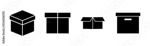 Box icon set. box vector icon, package, parcel