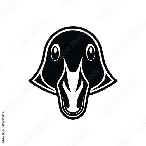 Flat and Minimal Duck head icon vector illustration on white