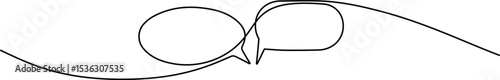 Minimalist One Line Dialog Cloud. Vector Outline of Message Icon.