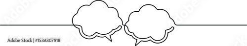 Talk and Message Symbol. One Line Drawing Speech Bubble Illustration