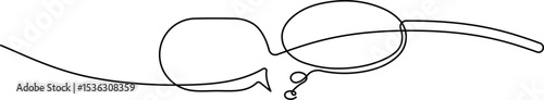 Speech Bubble in One Line Art. Talk, Message, and Dialog Symbol