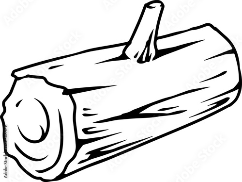 Cartoon Cut Log with Knot